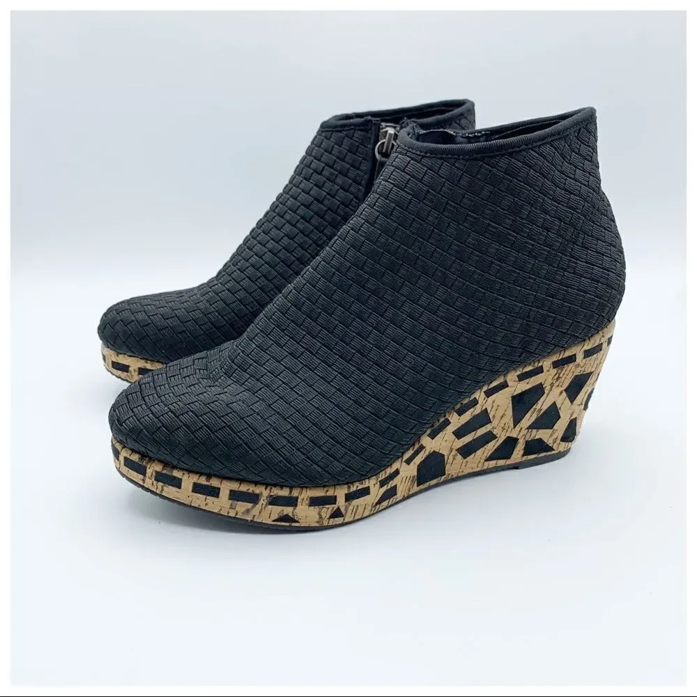 Zee Alexis‎ Engie Woven Wedge Platform Bootie Cork.
